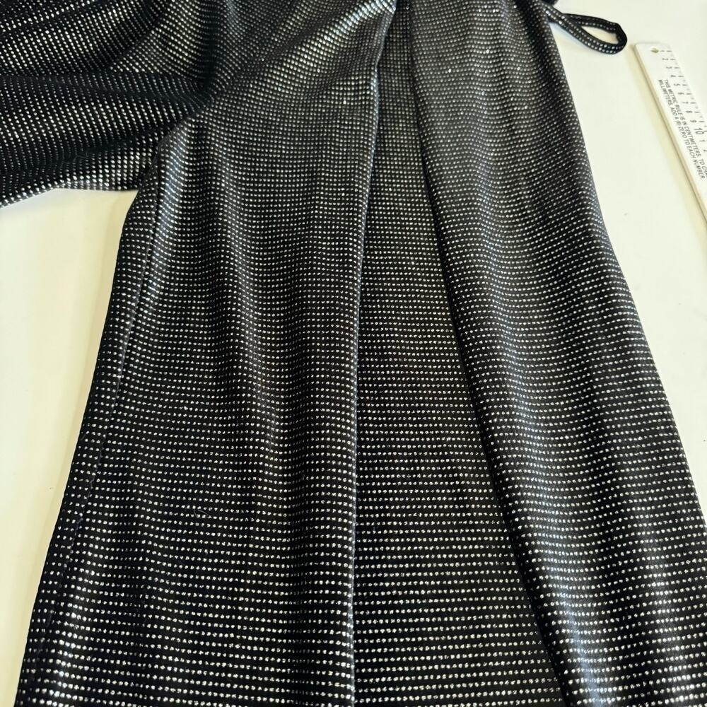 PatBo Jumpsuit‎ Wide Leg Flowy Black Sparkly Velvet Size 2 - Picture 5 of 12
